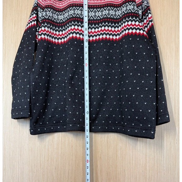 Talbots Nordic Fair Isle Mock Neck Pullover Fleece Sweater Womens Size 2X Black - Picture 8 of 10